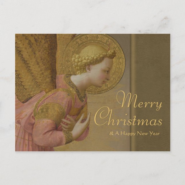 Fra Angelico Annunciation angel CC0808 Christmas Holiday Postcard (Front)