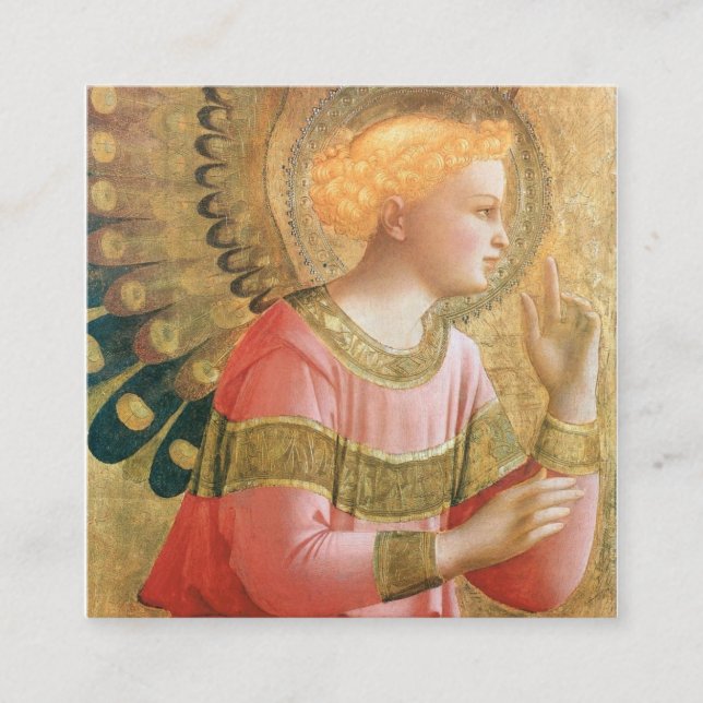 Fra Angelico- Archangel Gabriel Annunciate Square Business Card (Front)