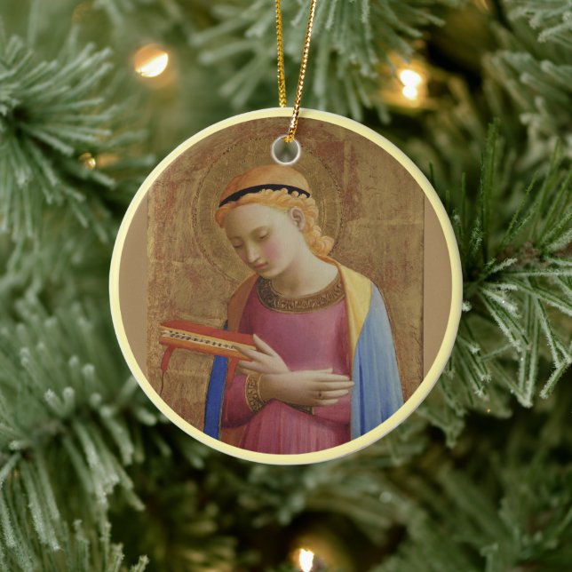 Fra Angelico Mary and Angel Ceramic Tree Decoration (Tree)