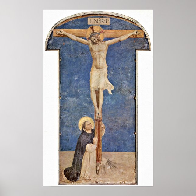 Fra Angelico - StDominic at the Cross of Christ Poster (Front)