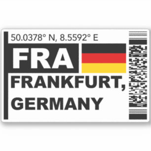 FRA Frankfurt Boarding Pass - Germany Travel