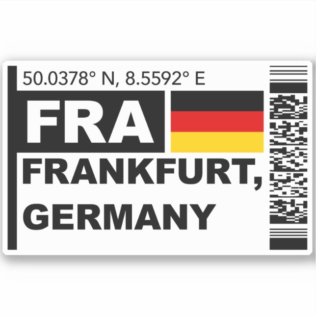 FRA Frankfurt Boarding Pass - Germany Travel (Front)