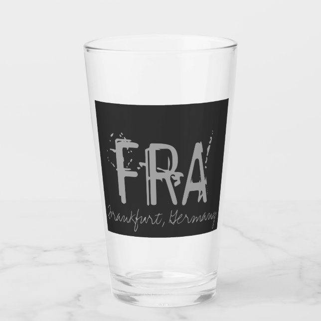 FRA Frankfurt Germany Airport Typography Glass (Front)