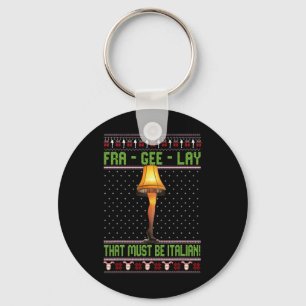 Fra-gee-lay Funny Christmas Fragile Italian Xmas W Key Ring