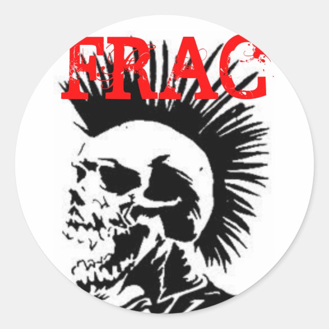 frac skull classic round sticker (Front)