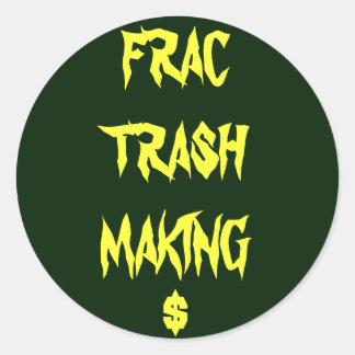 frac trash classic round sticker