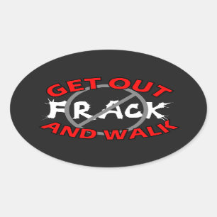 Fracking Bumper Sticker, Black Oval Sticker