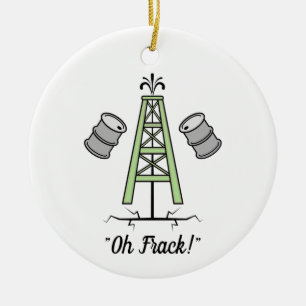 Fracking Oil Rig Ceramic Tree Decoration