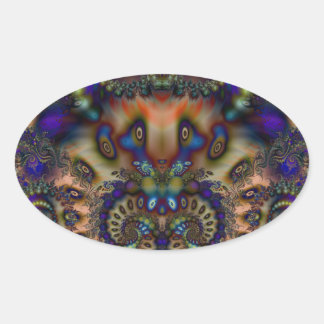 Fractal 361 oval sticker