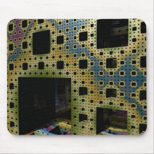 Fractal 3D Sci Fi Cube Printed Circuit MP04 Mouse Mat