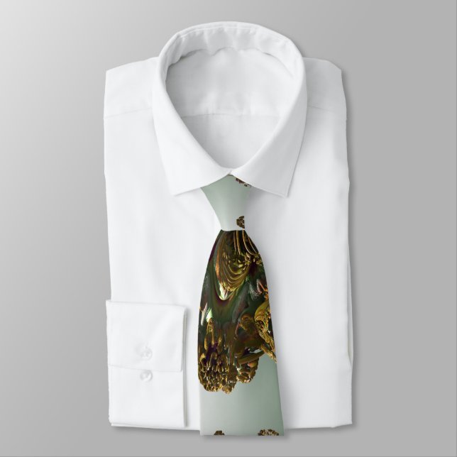 Fractal 3D Sci fi futuristic Meteorite Tie (Tied)