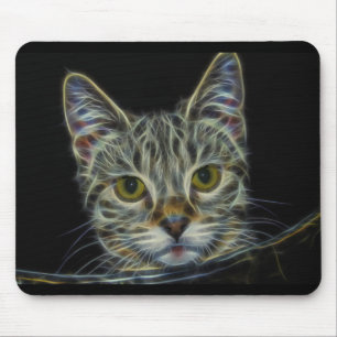 fractal-681584 CAT DIGITAL FLAMES ART BACKGROUND W Mouse Mat