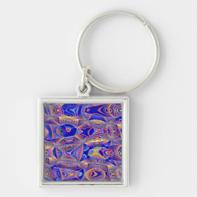 Fractal Abstract 061012a Key Ring (Front)