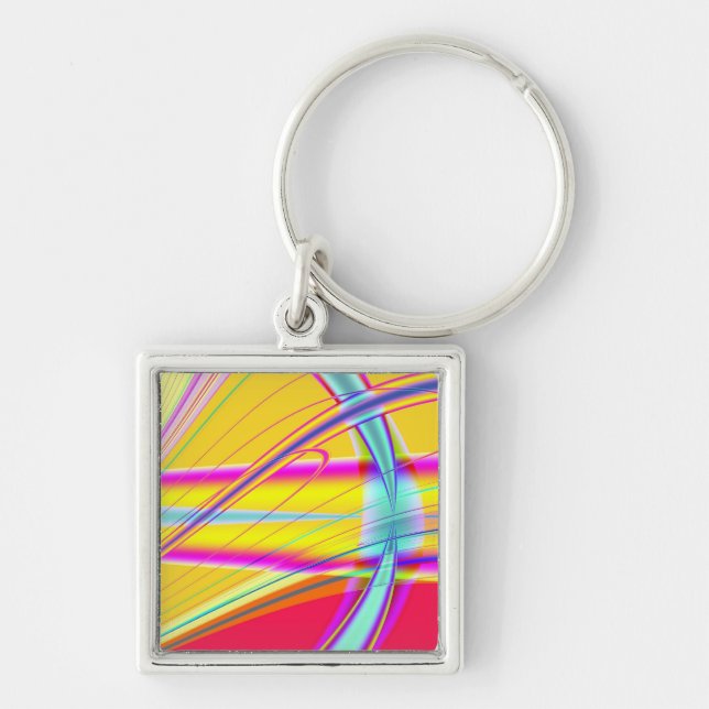 Fractal Abstract 061012e Key Ring (Front)