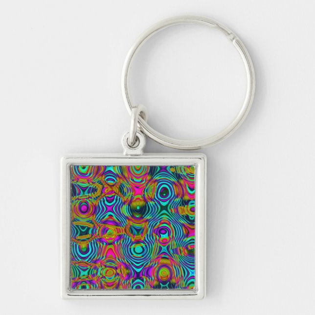 Fractal Abstract 191111a Key Ring (Front)