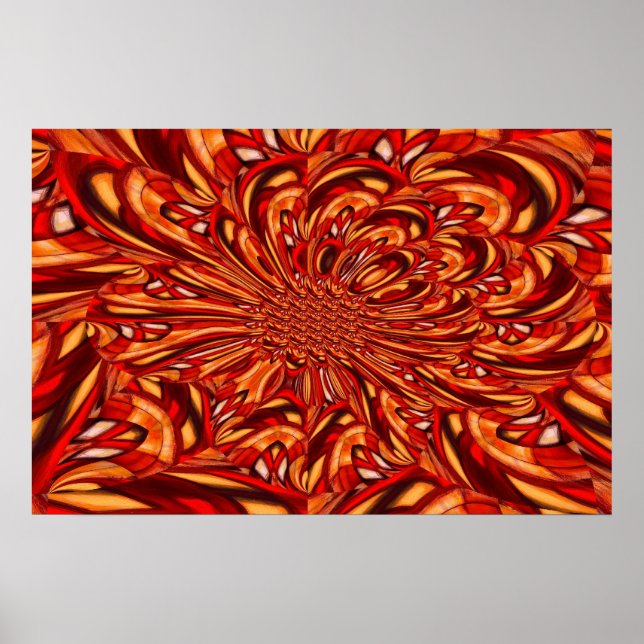 Fractal Abstract Circles Art Poster Print (Front)