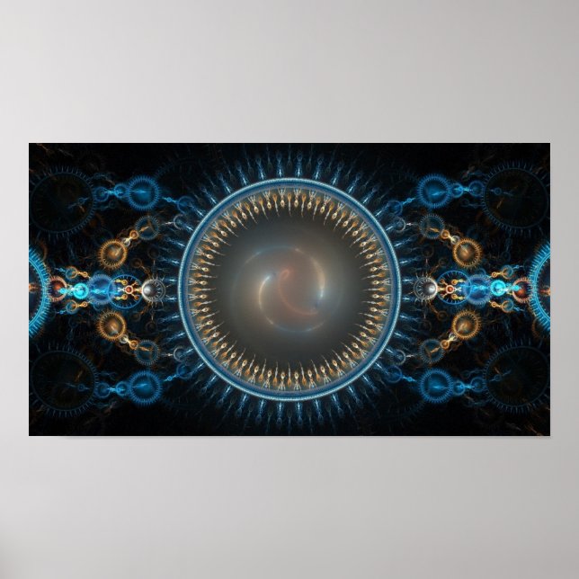 Fractal Abstract Cogwheels Poster (Front)