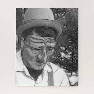 Fractal Abstract of Sad Man Jigsaw Puzzle