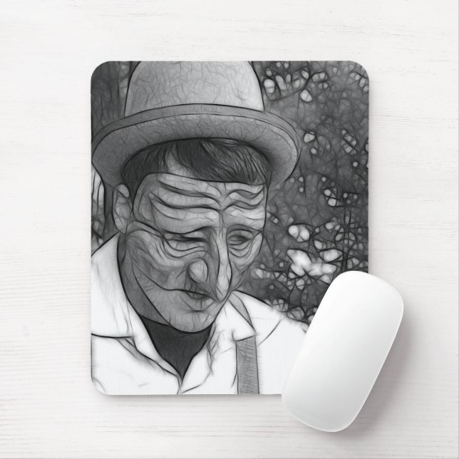 Fractal Abstract of Sad Man Mouse Mat (With Mouse)