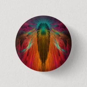 Fractal angel 3 cm round badge