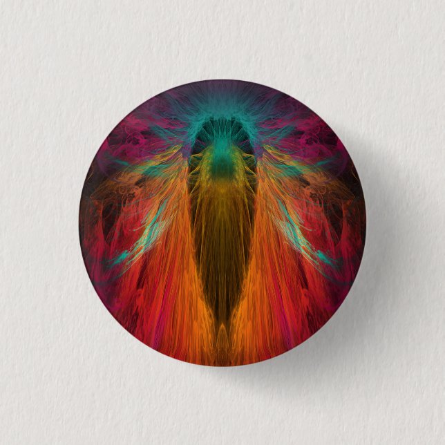 Fractal angel 3 cm round badge (Front)