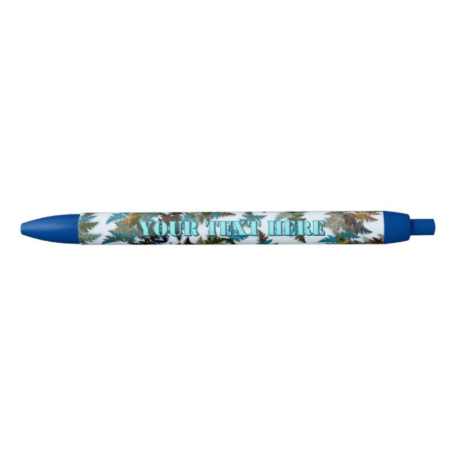 Fractal Arctic Camouflage Blue Ink Pen (Front)