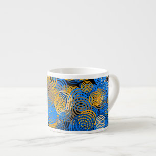 Fractal Art Blue Circles Swirl Mandala Wall Art Espresso Cup