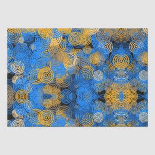 Fractal Art Blue Circles Swirl Mandala Wall Art Tissue Paper