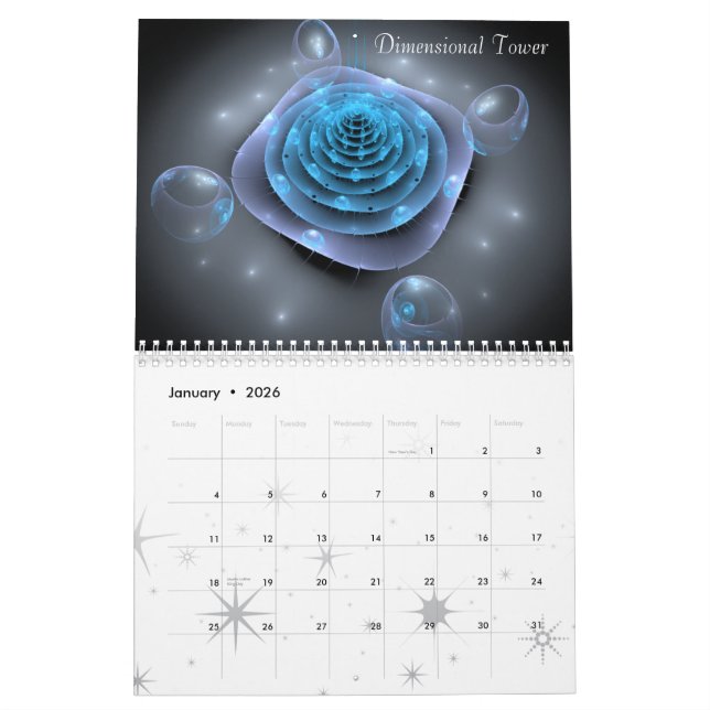 Fractal Art by Rebecca Poole Calendar (Jan 2026)