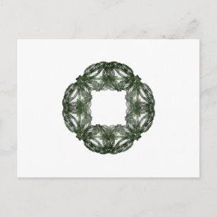 Fractal Art Christmas Wreath Holiday Postcard