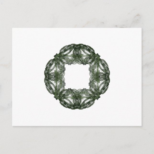 Fractal Art Christmas Wreath Holiday Postcard (Front)
