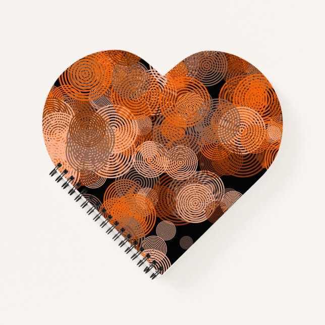 Fractal Art Copper Geometric Circles Swirl Mandala Notebook (Front)