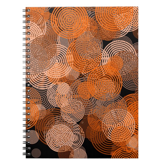 Fractal Art Copper Geometric Circles Swirl Mandala Notebook (Front)