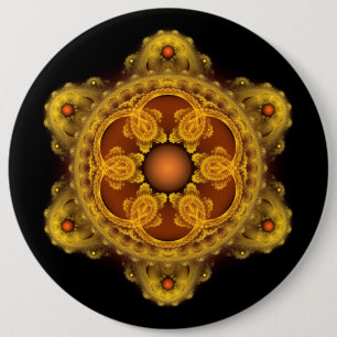 Fractal art fairy mandala 6 cm round badge