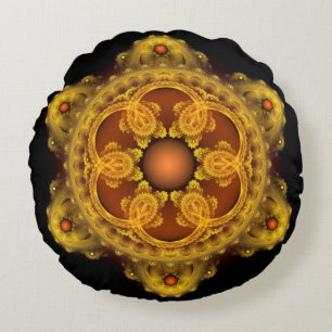 Fractal art fairy mandala round cushion