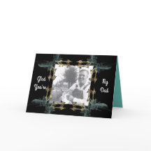 Fractal Art Frame Photo Father's Day Black & Teal