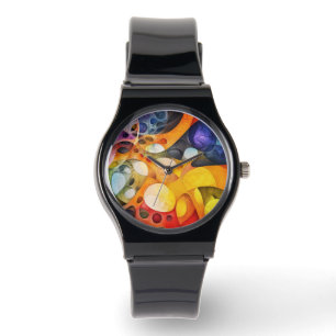 Fractal Art Geometric Modern Colours Timepiece Watch