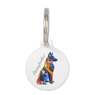 Fractal Art German Shepherd Pet Tag