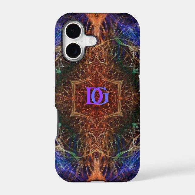 Fractal Art Indigo-Earth Custom Monogram (Back)