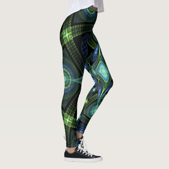 Fractal Art Mandala Universe Yoga Leggings (Right)