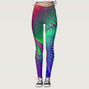Fractal Art - OUTBURST POWER SPIRAL Leggings