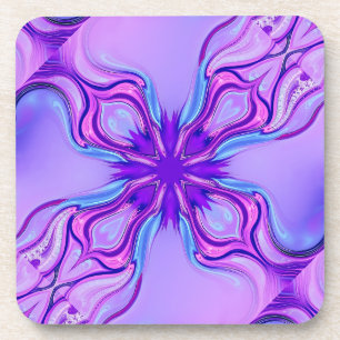 Fractal Art Plastic Coaster Set