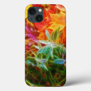 Fractal Autumn Leaves Rainbow iPhone 13 Case