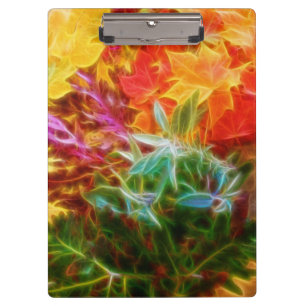 Fractal Autumn Leaves Rainbow Clipboard