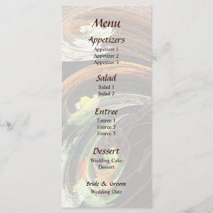 Fractal - Autumn Leaves Swirling Wind Wedding Menu