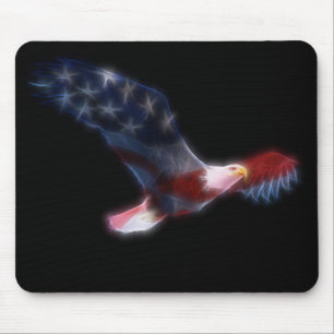 Fractal Bald Eagle Patriotic Mousepad