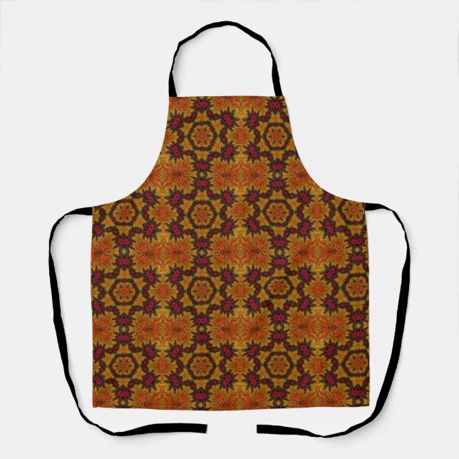 Fractal Bloom in Autumn Hues  Apron (Front)