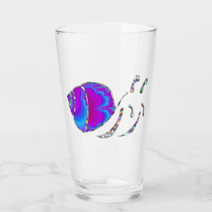 Fractal Blue and Purple Snail Shell Glass