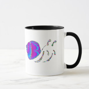 Fractal Blue and Purple Snail Shell Mug