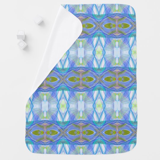 fractal blue ethnic pattern. baby blanket